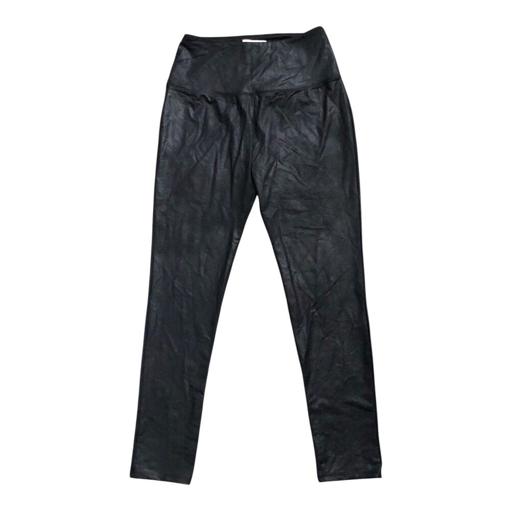 Rachel Zoe Faux Leather Leggings Womens M Black Coated Stretch Skinny Pull On